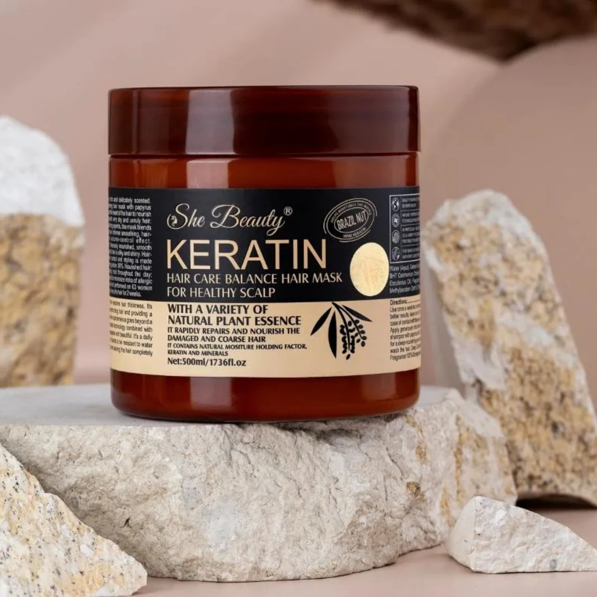 Keratin Hair Mask Brazil Nut 500ml - Image 7