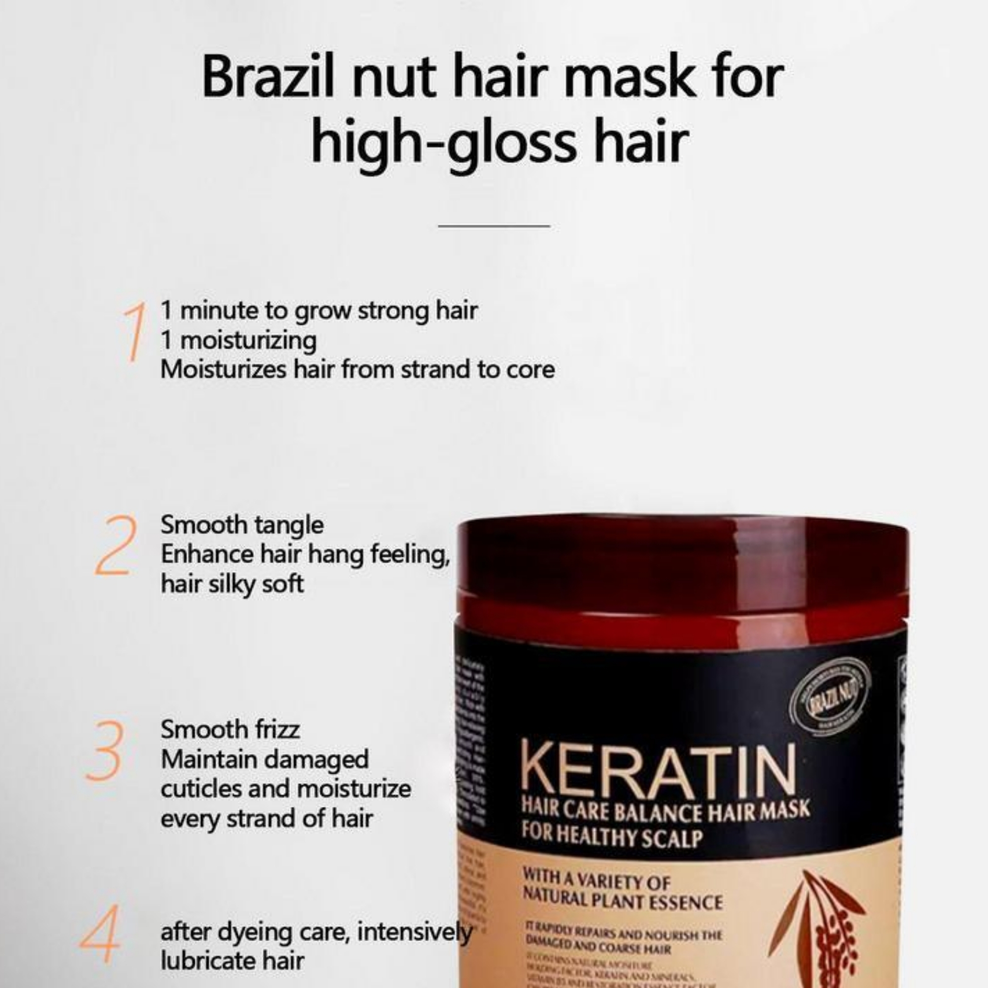 Keratin Hair Mask Brazil Nut 500ml - Image 8