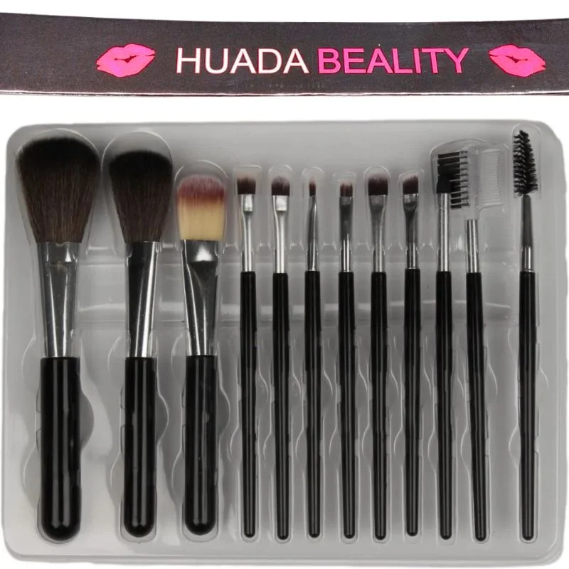 Makeup Brush Set – 12-Piece Professional Makeup Tool Kit | Soft, High-Quality Synthetic Bristles | Huada | Fit Me | Pabibrow - Image 2